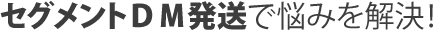 セグメントＤＭ発送で悩みを解決！